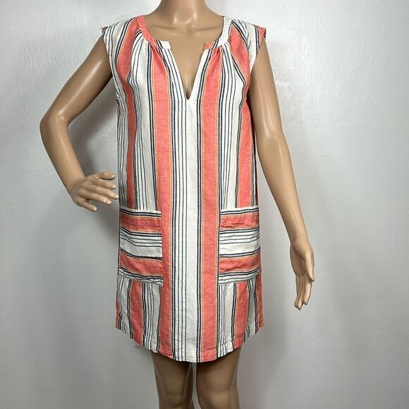 LOFT Other - LOFT Beach Linen Cotton Blend Striped Sleeveless Swimsuit Cover Up Size S